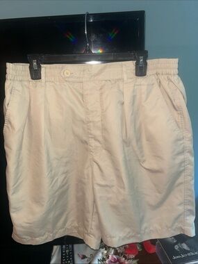 Pro Celebrity Men's Flat Front Elastic-Waist Tan Shorts Size 38